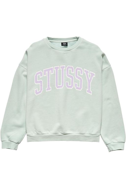 Stussy Womens Campus OS Crew Sweaters Green - JOAEG0271